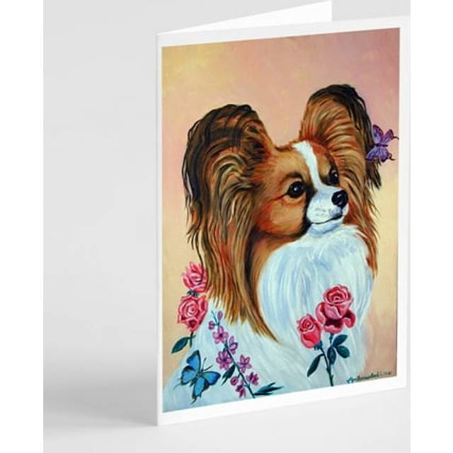 Papillon Rose  Greeting Cards and Envelopes Pack of 8