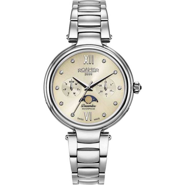 Roamer Watch Dreamline Moonphase Silver Dial Steel - Gold