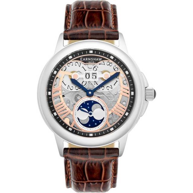 Thomas Earnshaw Mens Alfred Waterhouse Grand Date Moon Phase Automatic Watch - Black Stainless Steel (archived) - One Size