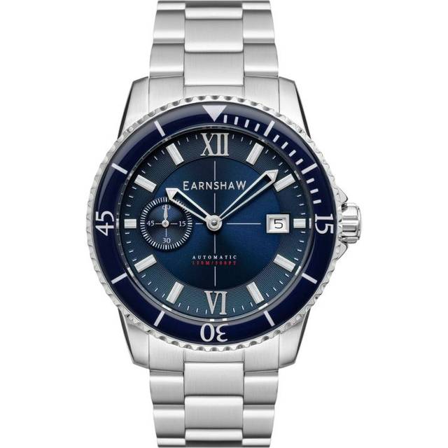 Thomas Earnshaw Admiral Hawke Mens Mechanical Automatic Atlantic Blue Watch ES-8133-33 - Silver - One Size