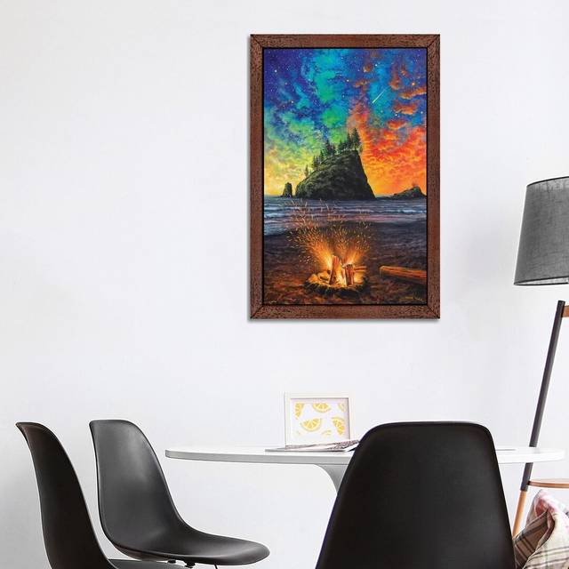 'Throw the Log in' - Floater Frame Photograph Print on Canvas - Brown (101.6 cm H x 66.04 cm W)