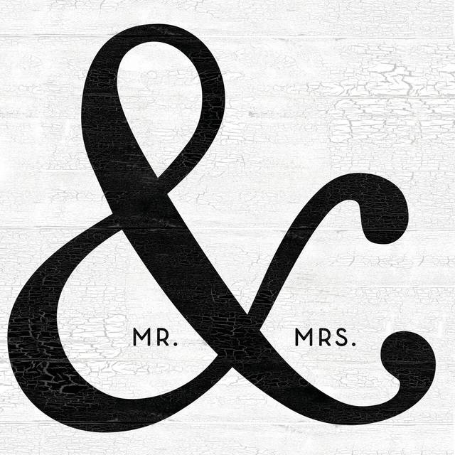 Ampersand Mr Mrs (91cm H x 91cm W)