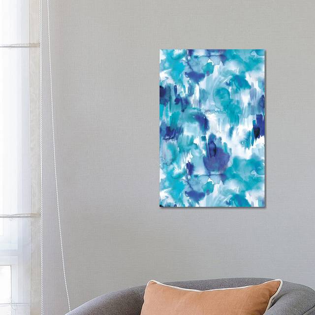 Painterly Texture Blue by Ninola Design - Wrapped Canvas Painting (66.04cm H X 45.72cm W)