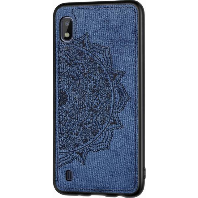 2PCS Embossed Mandala Pattern Magnetic PC + TPU + Fabric Shockproof Case for Galaxy A10