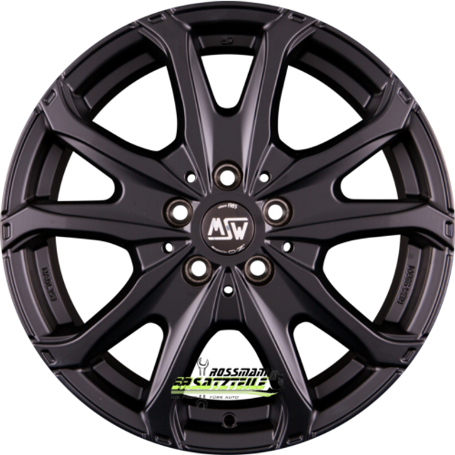 MSW 48 Van Alloy Wheels In Matt Black Set Of 4 - 16x7 Inch ET39 5x108 PCD, Black