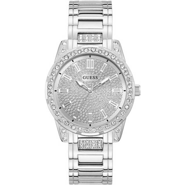 Guess Ladies' Stone Set Bezel Stainless Steel Bracelet Watch