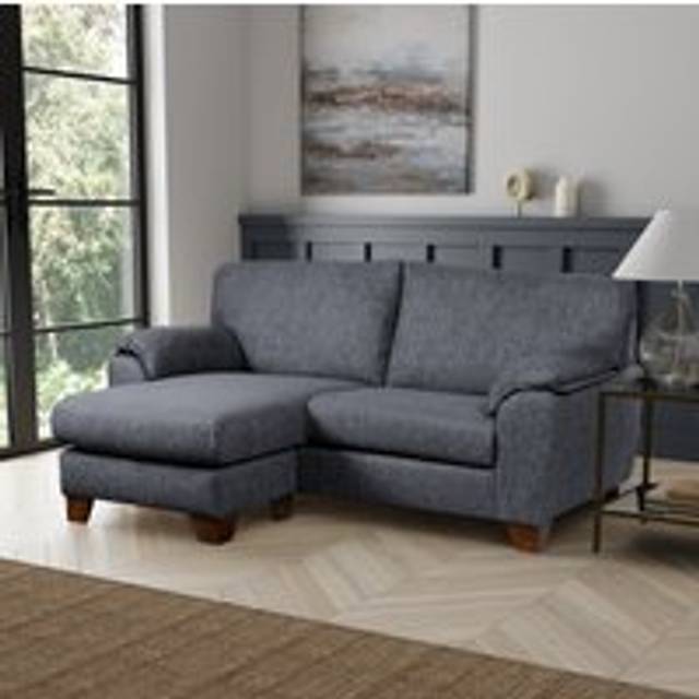 Meyer Tonal Weave Reversible Compact Corner Sofa - Meyer Navy