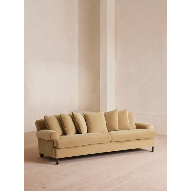 Audrey Four Seater Sofa, Velvet, Camel