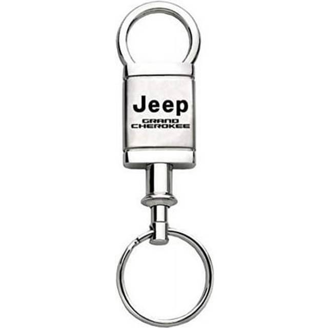 Jeep Grand Cherokee Logo Metal Satin Chrome Valet Pull Apart Key Chain