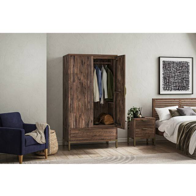 Solid Hardwood & Metal Wardrobes - Double Wardrobe - Madison Range - Oak Furnitureland