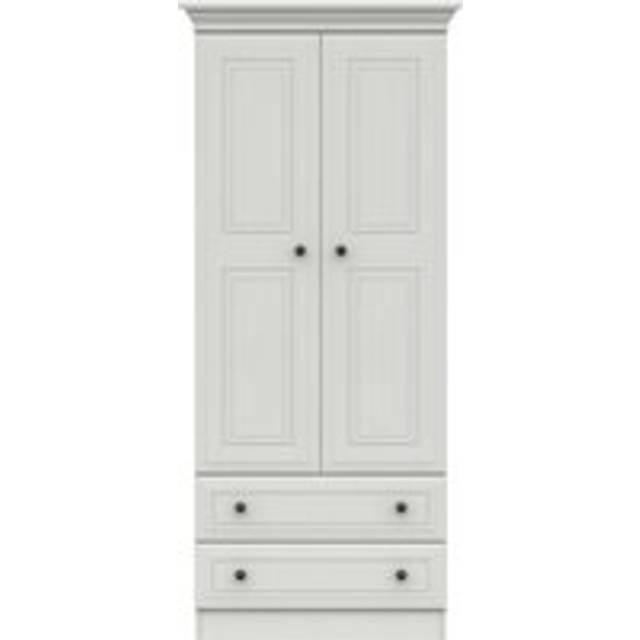 Portia Double 2 Drawer Wardrobe - White