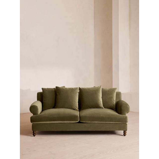 Audrey Two Seater Sofa, Velvet, Olive