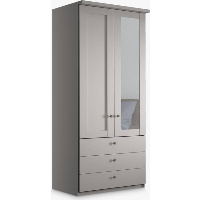John Lewis Marlow 100cm Hinged Wardrobe with Right Mirror & 3 Drawers