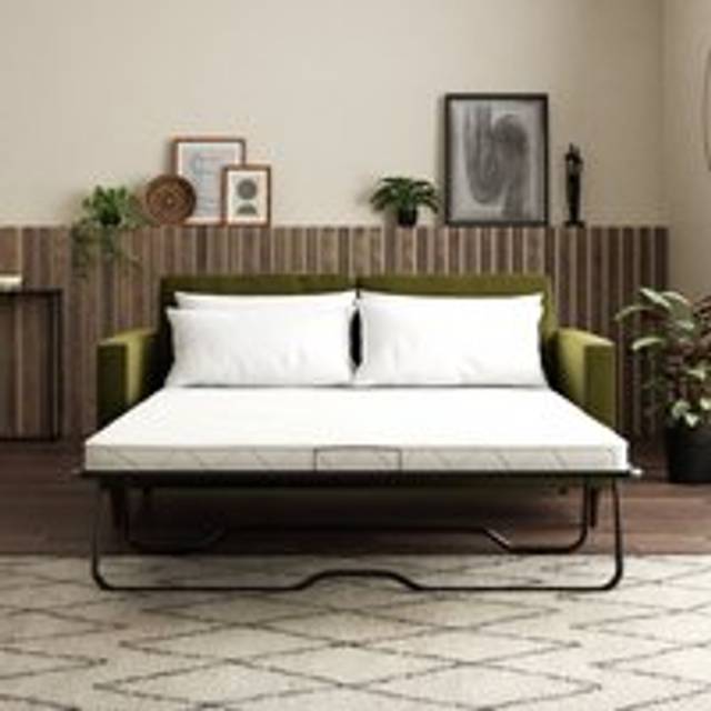 Zoe 3 Seater Double Sofa Bed, Velvet - Velvet Olive