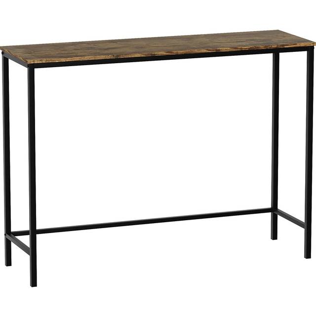 Vida Designs Brooklyn Dark Wood Industrial Console Table - Brown - 30 x 100 x 74cm