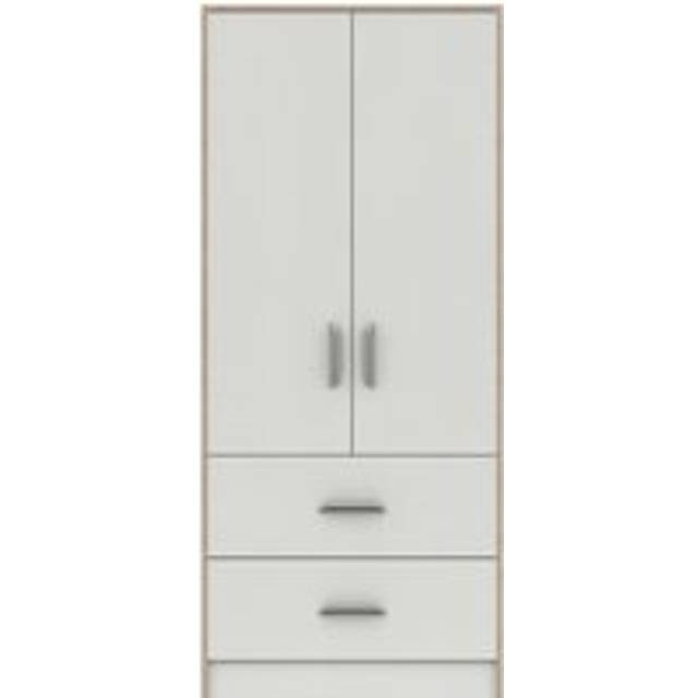 Florine Double 2 Drawer Wardrobe - White