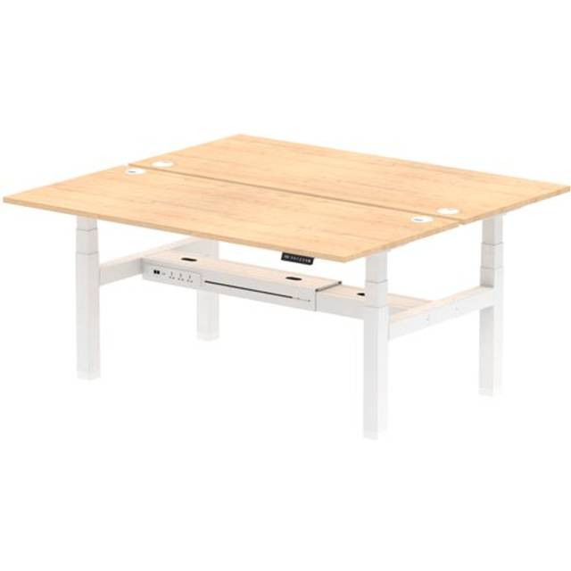 Air 1800 x 800mm Height Adjustable 2 Person Bench Desk Maple Top with Cable Port