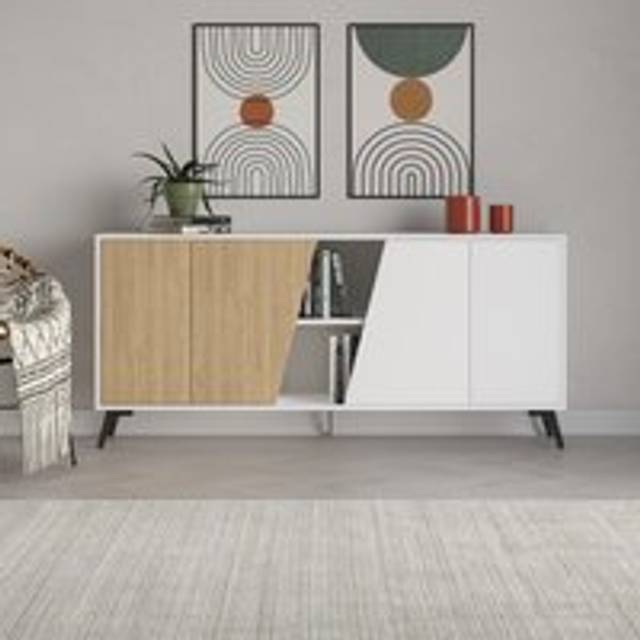 Decortie Fiona Console Sideboard Display Unit 180 White Oak