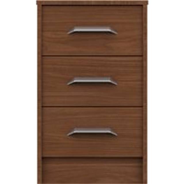 Florine 3 Drawer Bedside Table - Walnut