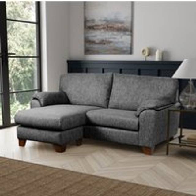 Meyer Tonal Weave Reversible Compact Corner Sofa - Meyer Grey