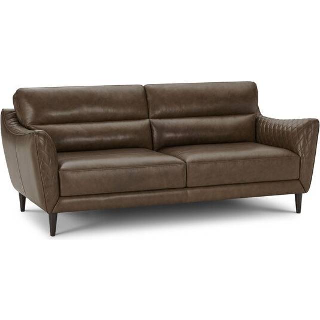 Houston Taupe Leather Sofas - 3 Seater Sofa - Lucca Range - Oak Furnitureland