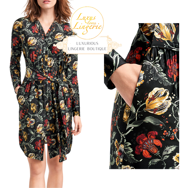 Jungle print dress by wolford floral cheetah multicolor with belt to tie