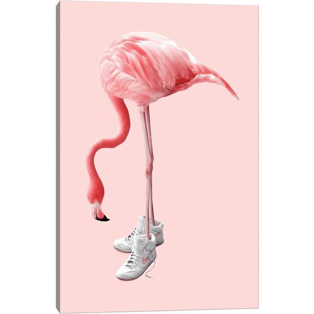 Sneaker Flamingo - Print on Canvas - Wrapped Canvas (101.6 cm H x 66.04 cm W x 3.175 cm D)