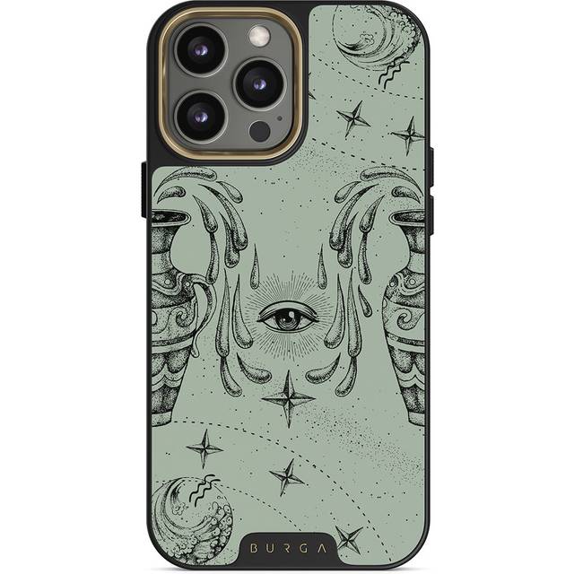 Aquarius - iPhone 14 Pro Max Case, Elite Dark (MagSafe) / Gold / Turquoise