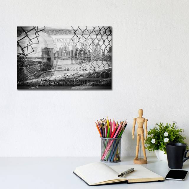 Manhattan Dollars - Between The Fence by Philippe Hugonnard - Wrapped Canvas Graphic Art (20.32cm H x 30.48cm W x 1.905cm D)