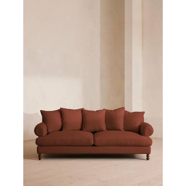 Audrey Three Seater Sofa, Linen, Sienna