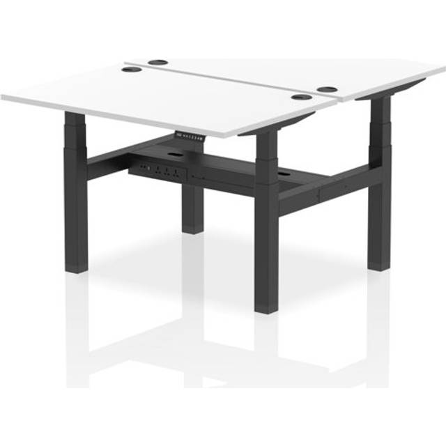 Air 1200 x 800mm Height Adjustable 2 Person Bench Desk White Top with Cable Port