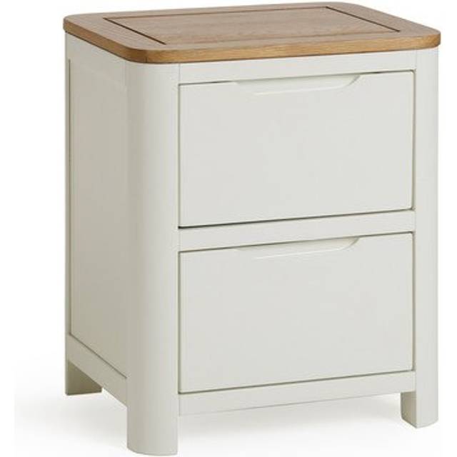 Handmade 100% Solid Natural Oak & Painted Bedside Tables and Cabinets - 2 Drawer Bedside Table - Hove Range - Oak Furnitureland