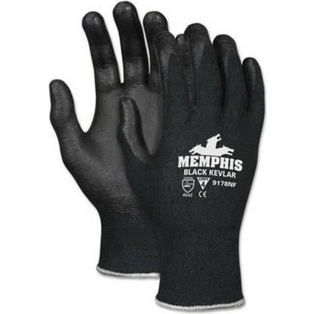 MCR Safety CRW 9178NF Kevlar & Nitrile Foam Gloves, Black - Large