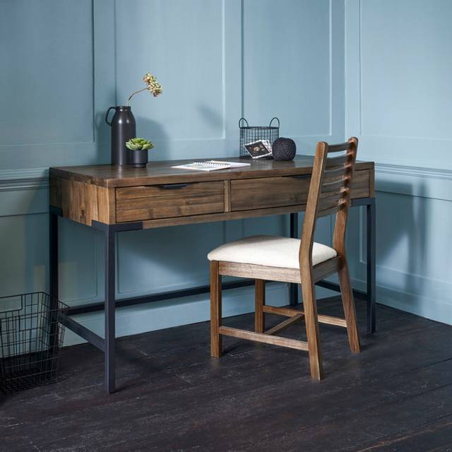 Solid Hardwood & Metal Desks - Desk - Detroit Range - Oak Furnitureland