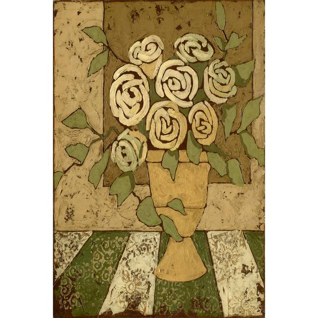 Small Golden Bouquet II by Megan Meagher - Wrapped Canvas Painting (122cm H x 81cm W)