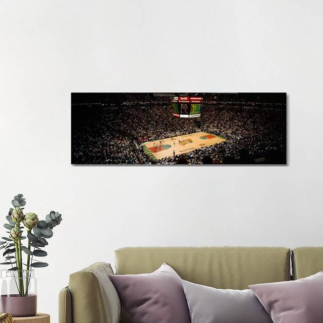 Spectators Watching a Basketball Match, Key Arena, Seattle, King County, Washington State, USA - Wrapped Canvas Panoramic Photograph (121.92 cm H x 40.64 cm W x 1.91 cm D)
