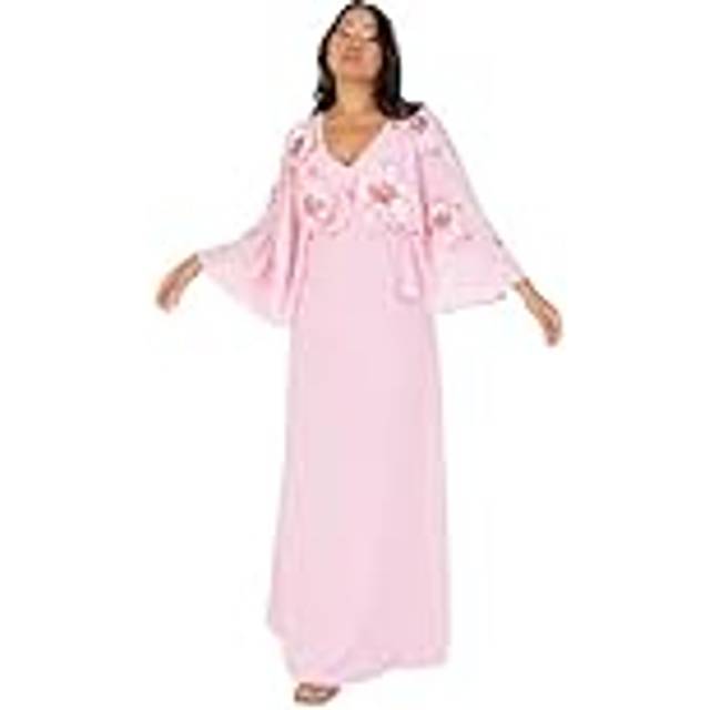 Maya Deluxe Floral Long Sleeve Chiffon Maxi Dress, Cherry Blossom