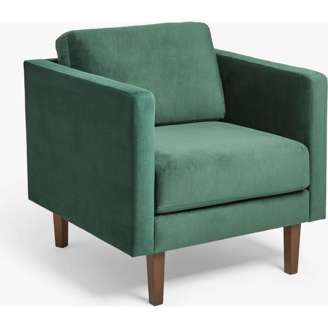 John Lewis ANYDAY Eavis Armchair, Dark Leg, Bottle Green Smooth Velvet