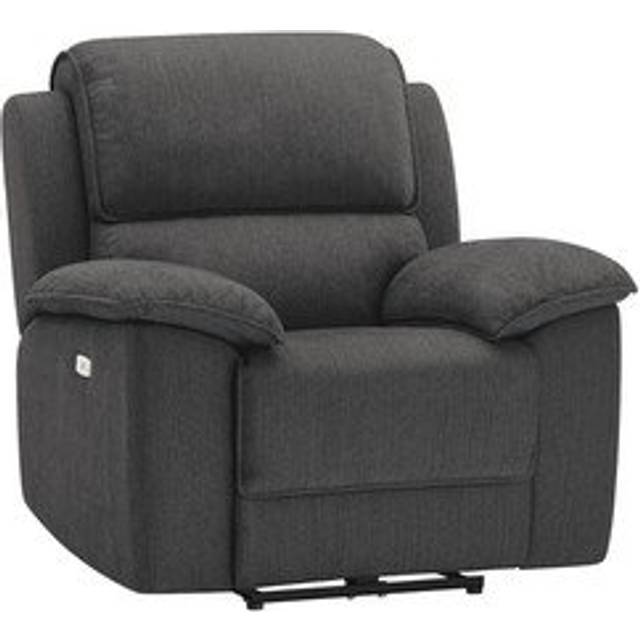 Plush Charcoal Fabric Sofas - Electric Recliner Armchair - Goodwood Range - Oak Furnitureland