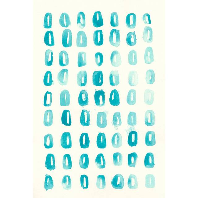 Blue Batik Motif IV by June Erica Vess - Wrapped Canvas Graphic Art (46cm H x 30cm W)