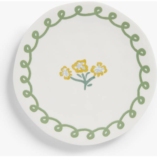 John Lewis Flora Fine China Side Plate, 20cm, Yellow/Multi