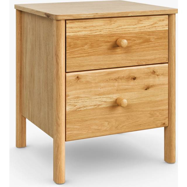 John Lewis Spindle 2 Drawer Bedside Table, Oak