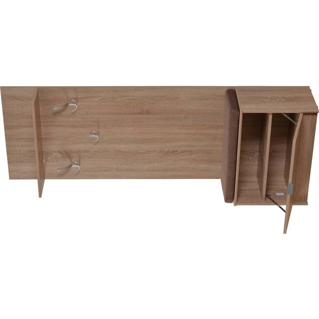 Lila-May Hall Tree with Bench and Shoe Storage - Sonoma Oak (191.5cm H X 67cm W X 35cm D)