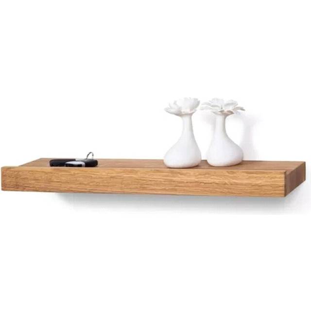 Bo Solid Wood Picture Ledge Wall Shelf - Brown (5cm H x 80cm W x 19cm D)