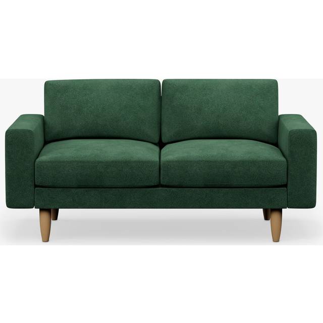 Hutch Velvet Block Arm 2 Seater Sofa - Sage Green