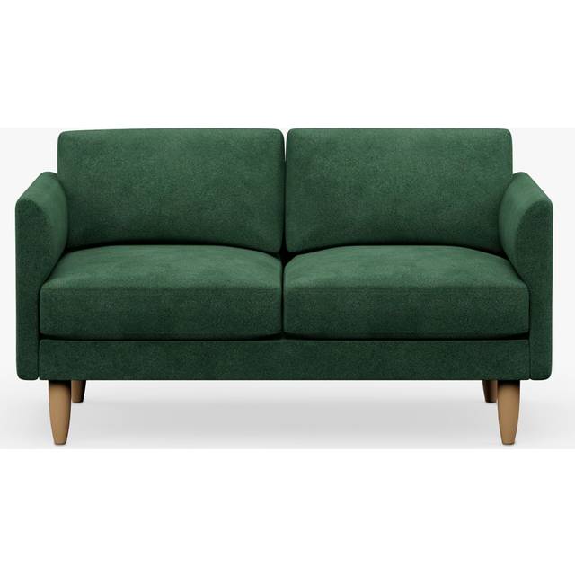 Hutch Velvet Curve Arm 2 Seater Sofa - Sage Green