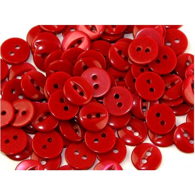 Round Fish Eye Buttons  Red - per pack of 100