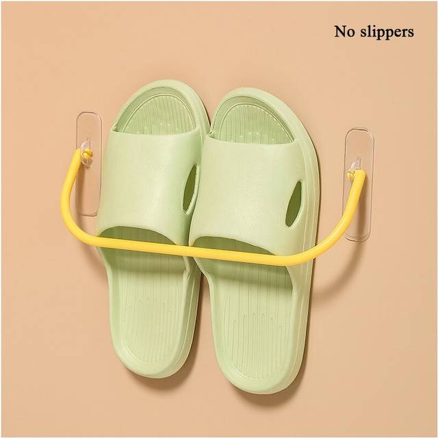 (a-yellow) Wall Mounted Shoe Rack Foldable Shoes Hanger Slippers Drain Storage Rack Shelf Shoe Hanging Holder Bathroom Organizer