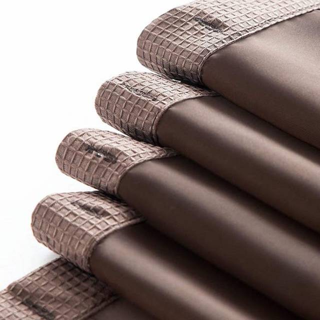 HomeRoots 399757 72 x 70 x 1 in. Brown Modern Grid Shower Curtain & Liner Set