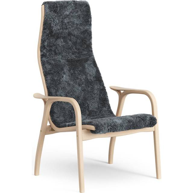 Swedese Lamino fåtölj lackad bok/fårskinn Charcoal (mörkgrå)
